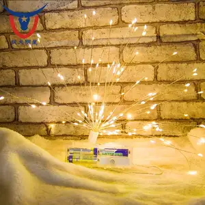 홈 가든 웨딩 3D 크리스마스 장식 불꽃 놀이 야외 매달려 나뭇 가지 나무 꽃 LED Starburst 빛