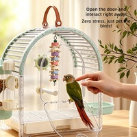 Cage à oiseaux moyenne portable en promotion, transporteur de perroquet moderne de luxe avec plateau en plastique respirant
