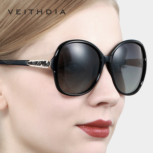 Veithdia Women's Oversized Round Sunglasses Polarized UV400 Plastic And Metal <b>Frame</b> TAC Lens 3025 - Product Image 1