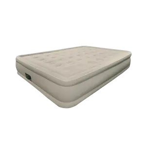 King Size Thick PVC Flocked Air Bed With Built-In PUMP