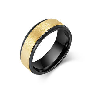 Men's Two-Tone Tungsten <b>Ring</b> Black And Blue Matte Brushed Finish Gift Jewelry - Product Image 5