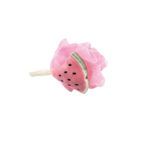 Éponge de bain exfoliante en forme de pastèque avec filet en PE pour le nettoyage du corps 12x9.5x5cm Enfants et adultes