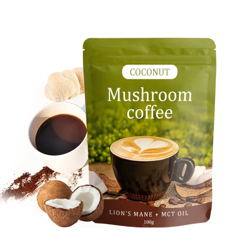 Private Label Pilz kaffee Kokosnuss geschmack MCT-Öl Super food Non Dairy Keto & Paleo Freundliche gefrier getrocknete Kaffeebohnen Arabisch