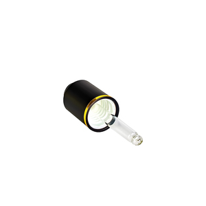 Cuentagotas de presión con pipeta de vidrio, botón pulsador de plástico negro mate/brillante personalizado de 13mm - Product Image 3