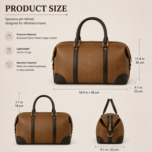 Vintage <b>Men</b>’s Embossed Crocodile Print Duffle <b>Bag</b> Large Capacity Weekender <b>Travel</b> Carry On <b>Bag</b> Custom OEM ODM - Product Image 3