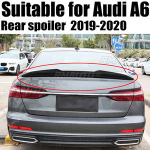 Pour Audi A6 2019 2020, becquet arrière en plastique ABS couleur fibre de carbone, finition apprêtée, pour coffre de voiture, décoration d'aile arrière - Product Image 1