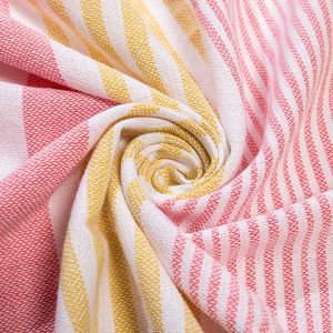 Toalla de playa de algodón a rayas de 100x180 cm de secado rápido con borlas para uso en piscina y playa - Product Image 4