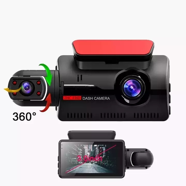 2 Lens Car Video Recorder HD1080P Dash Cam Car Black Box 3.0inch IPS Camera Recorder Night Vision G-sensor Loop Recording DVR