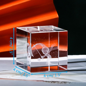 Cube en cristal K9 avec Laser 3D de 15 cm, gravés au Laser, signes de météo, nuage de soleil, petits blocs de verre, poids papier, décoration de mariage, de la maison - Product Image 5