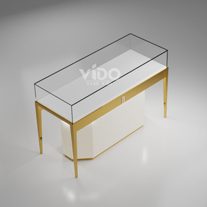 ตู้โชว์กระจกสีทองแชมเปญออกแบบได้ตามต้องการสีและขนาดที่กำหนดเองสำหรับเคาน์เตอร์ร้านเครื่องประดับ - Product Image 6