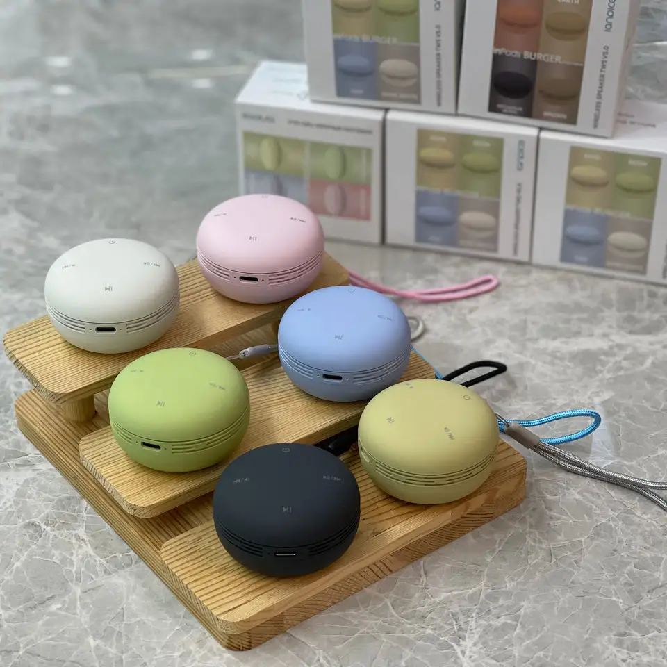 New Mini Subwoofers little fun TWS Burger Macaron speaker inpods burger speakers Mini Wireless Speaker