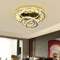 ENSEMBLE Moderne De Luxe Fantaisie Clair Lustre Plafonnier Cristal Design Avec Base En Acier pour Hôtel Villa Salon Lustre