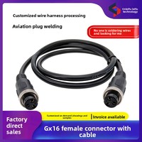 Connecteur étanche IP65 surmoulé à 3 broches GX16 pour câble de signal de caméra, équipement automobile et industriel