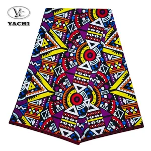 Yachitex New Fashion 100% Cotton Wax Print Fabric 6 Yards For Dress