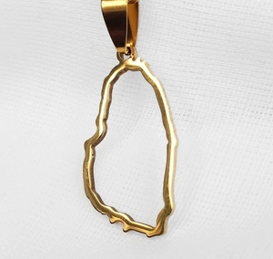 Collier Pendentif Carte de Saint-<span class=keywords><strong>Vincent</strong></span> en Acier Inoxydable Ajoure, Bijoux Islamiques Unisexe - Inspire Jewelry - Product Image 3