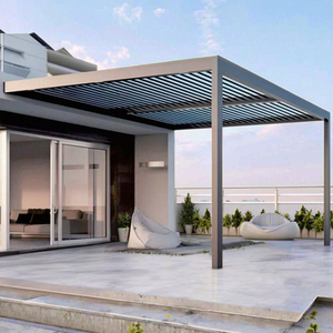 Gazebo extérieur à toit rigide en aluminium avec pergola en alliage d'aluminium revêtue et cadre enduit de poudre Tonnelles coupe-vent et résistantes à la pourriture - Product Image 3
