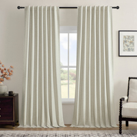Rideaux et cantonnières extra longs ignifuges pour hôtels et salons à plafonds hauts, style moderne, 100% polyester, haute occultation