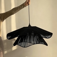 Lampe de salon de style bohème, lampe de chambre à coucher de style japonais, lampe vintage de style Wabi-Sabi, lustre tissé à la main pour maison d'hôtes
