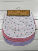 Lot de 3 bavoirs absorbants en bambou doux pour nouveau-nés, imprimé floral