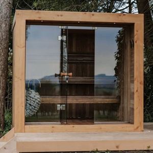 Sauna Tradicional de Vapor Seco e Infrarrojos Lejanos para 2 Personas, con Panel de Control por Computadora de 12KW, de Cedro Rojo/Hemlock, con Calentador Eléctrico de 220-240V - Product Image 1