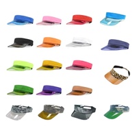 Chapeau de plage d'été à la mode pour femmes avec bord en PVC transparent Logo personnalisé visière léopard pour l'extérieur et le sport en gros