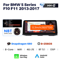 Navifly 12.3 pouces Android 13 écrans de lecteur vidéo de voiture pour BMW série 5 F10 CIC NBT système 8 + 256G moniteur stéréo de voiture