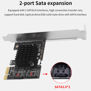 TISHRIC Sıcak Fırsat PCIe 1X - 2 Portlu SATA Genişletme Kartı, Önyükleme Fonksiyonlu Anahtarlı - Product Image 2