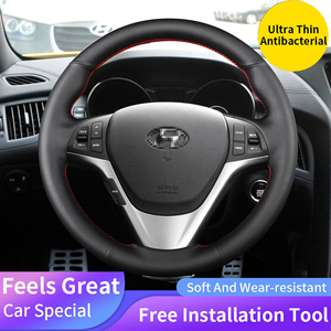 Accessoires de voiture Décoration intérieure <span class=keywords><strong>Couvre</strong></span>-<span class=keywords><strong>volant</strong></span> en <span class=keywords><strong>cuir</strong></span> <span class=keywords><strong>à</strong></span> <span class=keywords><strong>coudre</strong></span> <span class=keywords><strong>à</strong></span> la main pour hyundai Genesis Coupe - Product Image 5