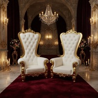 Nouveau trône royal King & Queen, chaise de trône Bjflamingo Lux en argent