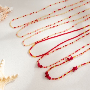 Ensemble de chaînes de taille et de ventre superposées style bohème pour femmes, avec perles de rocaille multicolores et pierres, bijoux de corps vintage pour festival et accessoires de vacances - Product Image 5
