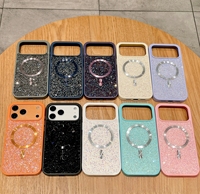 Étui de téléphone magnétique de luxe scintillant avec diamants pour Apple iPhone 17AIR 16plus 15plus 14 13 12 11, coque antichoc magnétique pour mobile