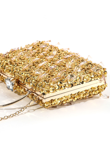 Bell High Quality Gemstone Pendant Evening <b>Bag</b> Beaded Embroidery <b>Sequins</b> Chain Strap Casual Fashion Party Wedding Clutch 5A - Product Image 4