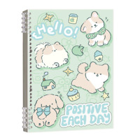Cuaderno de Anillas con Cubierta de PP de Hojas Sueltas, Estilo Instagram, con Diseño de Dibujos Animados, 60 Hojas Desmontables con Cuadrícula, Ideal para Regalo