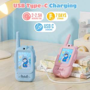 Walkie Talkie Video untuk Anak-Anak 2 Buah dengan Pengubah Suara Layar IPS 2.0 inci Baterai 650mAh Jangkauan 0-1km - Mainan Seru untuk Dalam/Luar Ruangan - Product Image 4