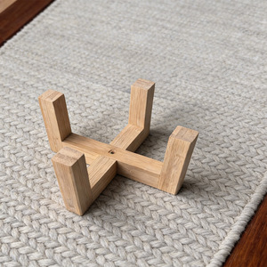 Bamboo Dish <b>Rack</b> Stand For Living Room Office Plant Display Eco Friendly Solid Color Floor Standing Tray Base - Product Image 1