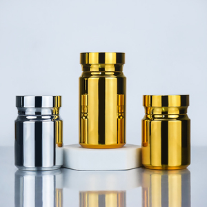 Botella personalizable <span class=keywords><strong>de</strong></span> plástico para mascotas <span class=keywords><strong>de</strong></span> 100ml galvanizada en oro y plata con tapón <span class=keywords><strong>de</strong></span> rosca y sello para píldoras y medicamentos - Product Image 3