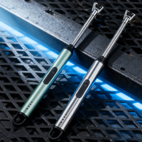 Briquet électrique à arc métallique coupe-vent, rechargeable par USB, sans flamme, à plasma, pour le camping et la randonnée en plein air