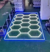 Plafonnier LED Super Bright 14 Grid Systems Lampes de garage hexagonales portables et étanches avec cadre rectangulaire