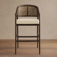 Chaise de bar en bois massif de style américain avec accoudoirs, une chaise de comptoir de bar haut de gamme et luxueuse, disponible en différentes tailles