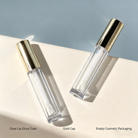 Emballage d'essai pour échantillon de gloss à lèvres de haute qualité, mini flacon de 1 ml avec bouchon à vis rose doré