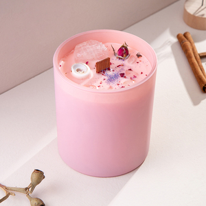 Bougie parfumée en cire de soja AIKUN, parfum d'automne, aromathérapie, fleurs séchées roses, pierre de cristal, bougies parfumées personnalisées - Product Image 2