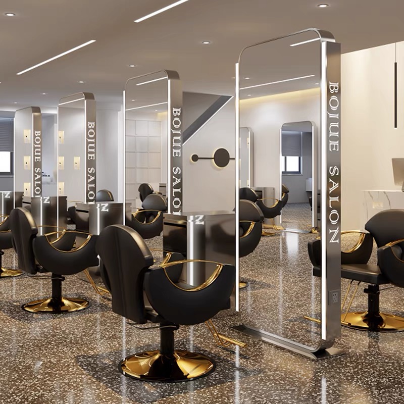 フロアLEDラグジュアリーライトLEDミラーキャビネットヘアビューティー