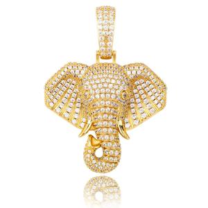Hiphop Style Iced Out Cute Paved Diamonds <strong>Elephant</strong> Pendant <strong>Necklace</strong> - Product Image 3