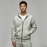 Veste à capuche zippée pour homme, en tissu double tricot, à séchage rapide, style sport décontracté
