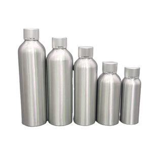 Botellas Vacías de Champú de Aluminio Plateado de Alta Calidad, 99.7% Puro, 250ml 500ml 1000ml, Reciclables, Impresión Serigráfica, Forma Personalizada, Cuidado Personal - Product Image 1