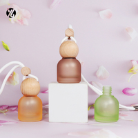 10ml voiture suspendu désodorisant parfum avec couvercle en bois diffuseur clair voiture parfum bouteille en verre arôme diffuseur bouteille