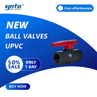 Vanne à boisseau sphérique UPVC YNTO manuelle OEM à installation rapide, 3/4"-2", noire, haute température, garantie 1 an, pour la récupération d'eau de toiture - Vente en gros usine