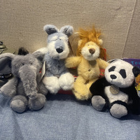 Peluche personnalisée en forme de chien de la jungle, en velours, avec oreilles mobiles, pour enfants