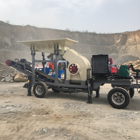 Concasseur à marteaux mobile et portable à moteur diesel certifié CE, économique, pour le granit, le basalte, les mines d'or et les matériaux rocheux