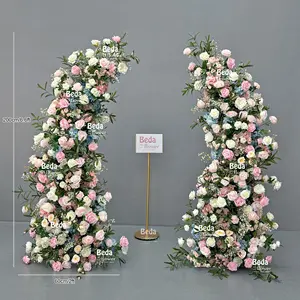 Lusso personalizzato rosa rossa decorazione per la casa evento festa banchetto pianta artificiale decorazioni per matrimonio sfondo arco fiore